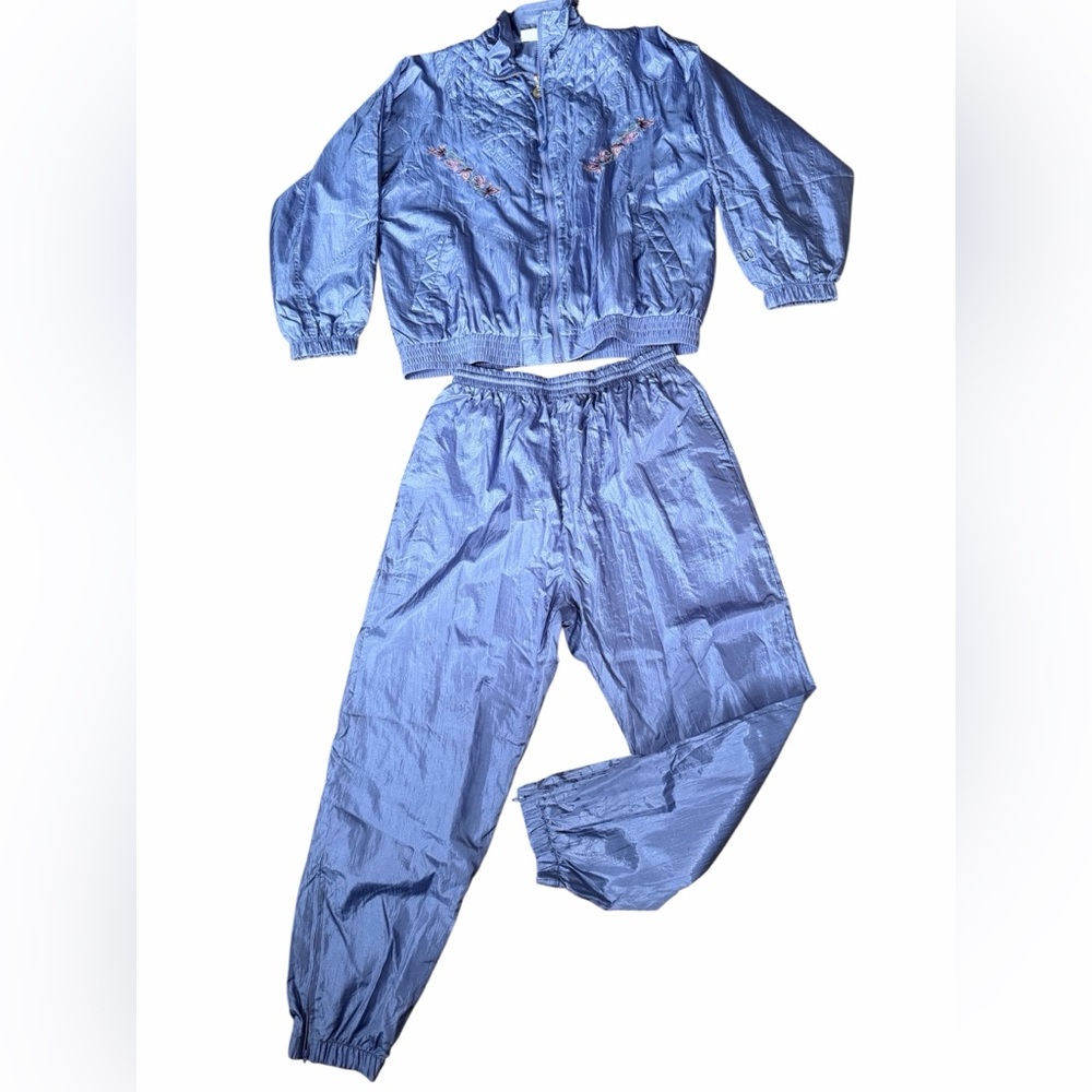 Advantage by Wilson vintage Bluish purple embroidered 2pc Track Suit size Large